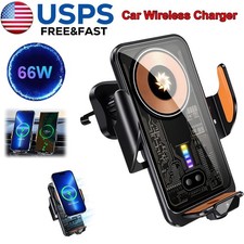 66W Fast Wireless Car Charger Automatic Clamping Mount Air Vent Phone Holder US