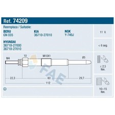 4x Glühkerze für Hyundai Tucson JM | 24262300