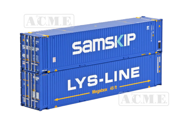 Acme 95044 Set 2 Furgonanlagen 45 Fuß ''Samskip'' LYS-LINE HO 1:87 Blau-image