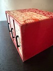 Vintage Japanese Washi Paper 3 Drawer Jewelry Box Red Floral Miniature Tansu Box — photo 6