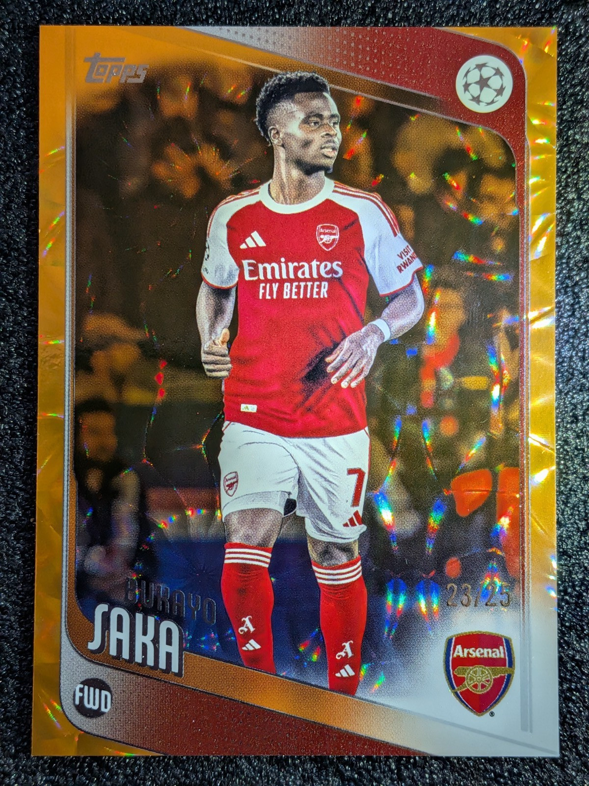 Topps 2025 UEFA Champions League Bukayo Saka  Orange /25 SP UCC Arsenal #12