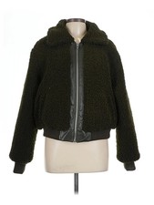 Blank NYC Women Green Faux Fur Jacket L