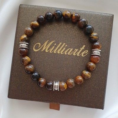 Tigerauge Herren Armband echtes Edelstein Perlenarmband Talisman Energieschmuck