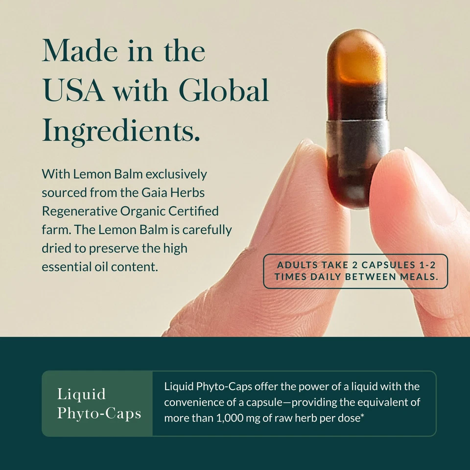 Gaia Herbs Brain and Focus Suplemento 40 unidades mezcla herbal nootrópica Foto 4 de 4