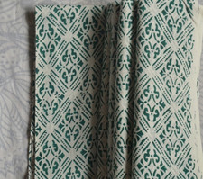Hand Block 5 Yard 100 Cotton Fabric White Green NO TARRIF CHARGES 100 KK17