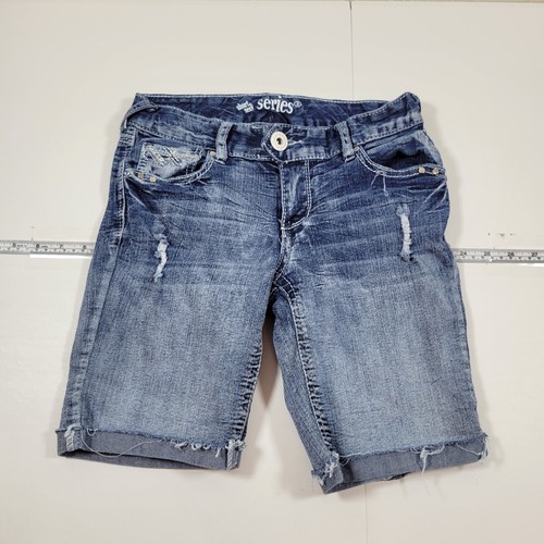 Short & Sexy Series Denim Bermuda Short Women 3 Blue Excellent Distress Raw Hem