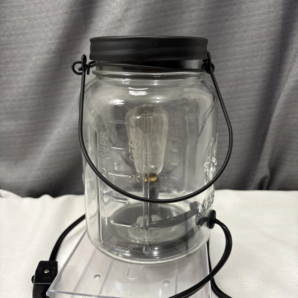 Candle Warmers Vintage Bulb Illumination Fragrance Warmer Glass Mason Jar - NIB - Image 4 of 4