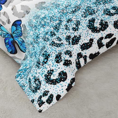 Blue Butterfly Comforter Set for Girls Size, Black and White Full Style 3 - Picture 7 of 8