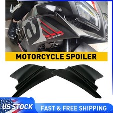 2PCS Motorcycle Spoiler Side Winglets Air Wing Deflector Decor Trim Matte Black