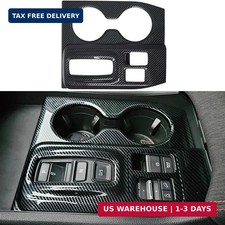 Carbon Style Interior Center Console Gear Shift Panel Cover Cup Holder Frame Tri