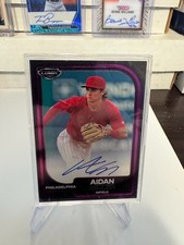 Aidan Miller 2024 Pulse Lumin Baseball On Card Auto Pink /35 RC Phillies