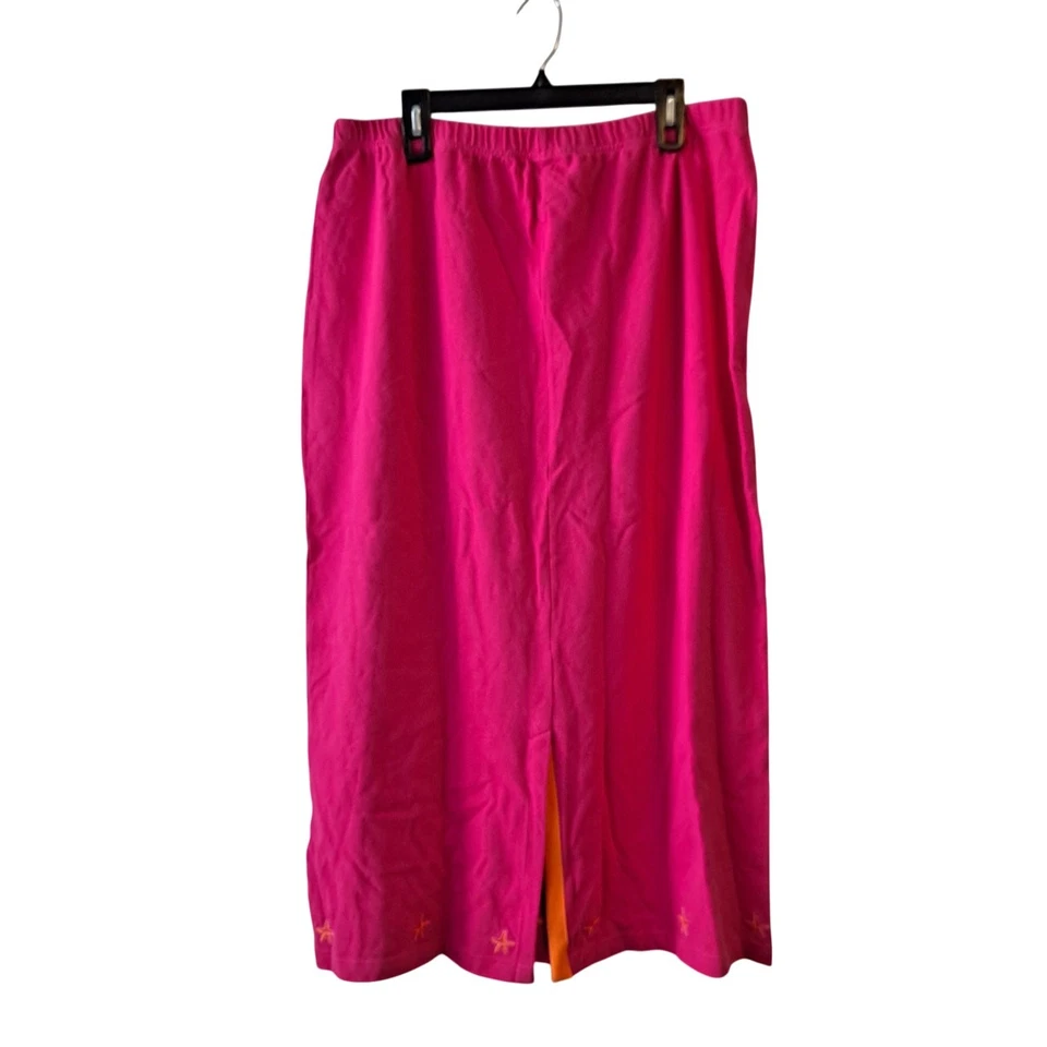 The Quacker 工厂长裙海星刺绣直笔粉色尺寸 2X — 第 2/4 张图片