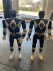 Vintage 1993 Bandai POWER RANGERS Flip Head Black & Blue Figures Lot 5.5"