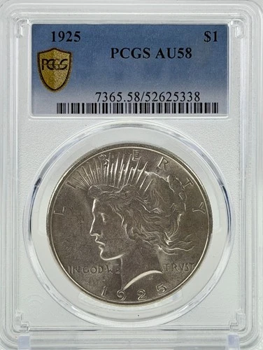 1925-P Peace Silver Dollar PCGS AU58