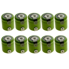 10x 1/3AA 1.2V Flat top Rechargeable Battery w/Tabs For LED Lights,Tools, Meters