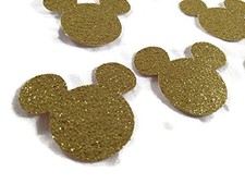 Gold Glitter Mickey Mouse Head Die Cuts