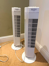 Bush White Oscillating Tower Fan, 3 Speed, 40W, 73cm Corded Electric