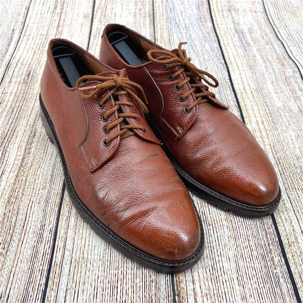 SAOLA Scarpe eleganti Oxford Salvatore Ferragamo uomo taglia 11 pelle ciottolata suola a strappo