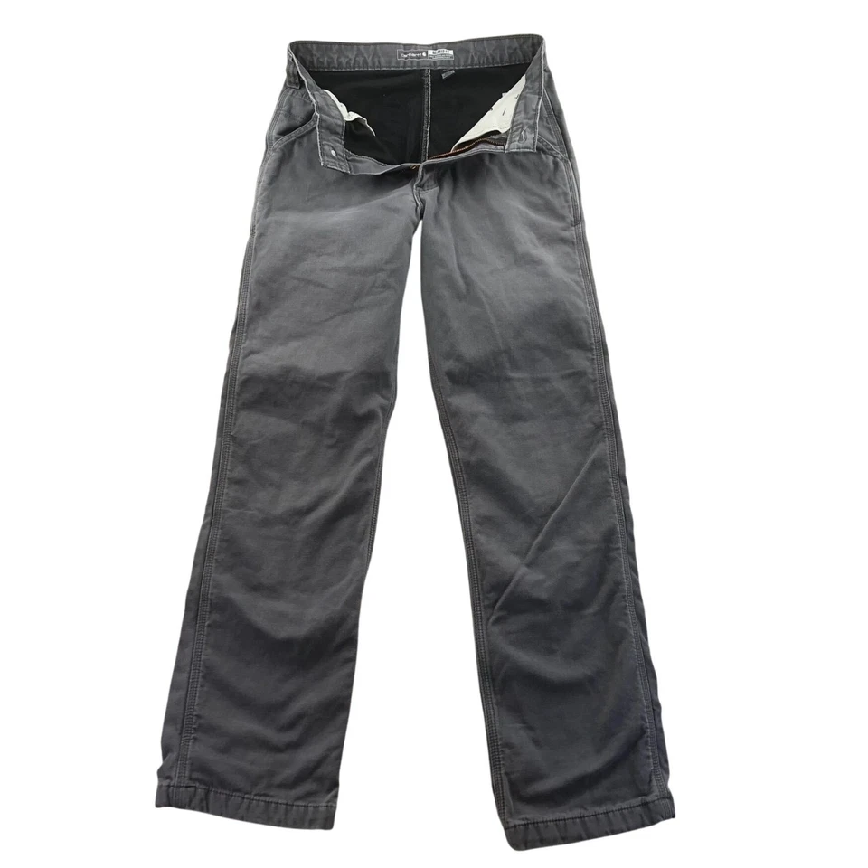 Carhartt Mens Work Pants Size 30x34 Gray Relaxed Fit Straight Leg Casual Classic - Image 2 of 4