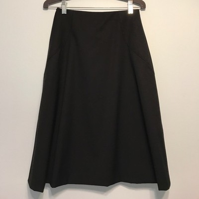ESCADA A-line black skirt with back pleat.