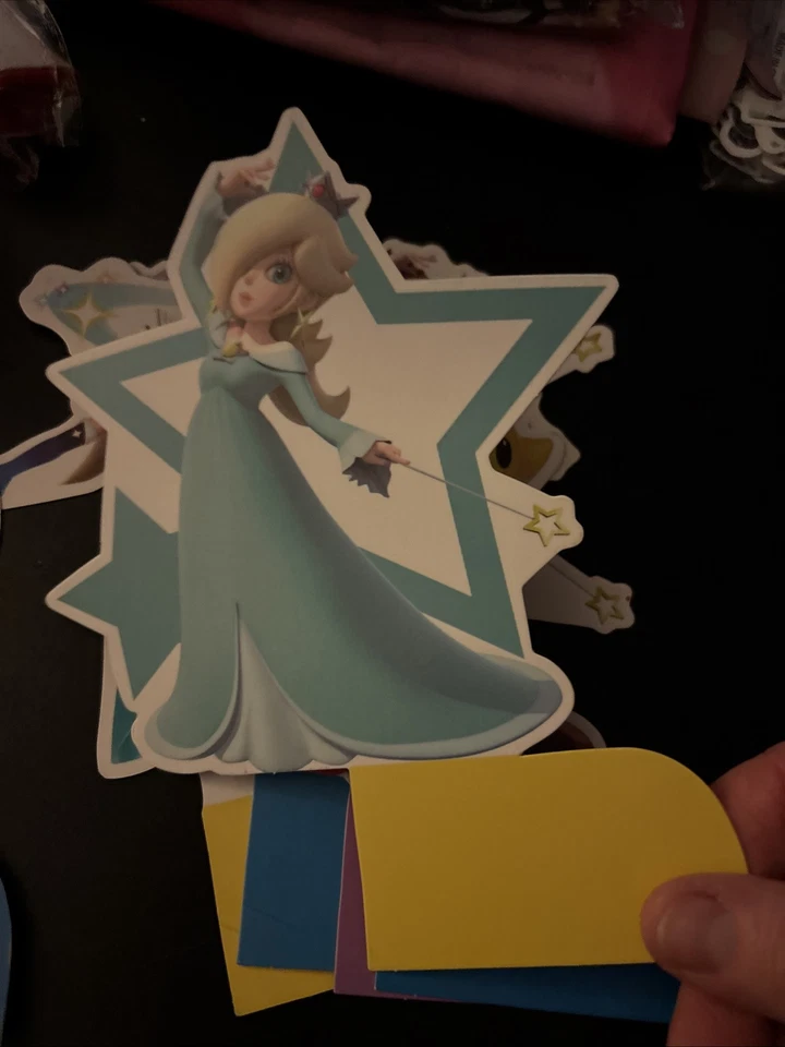 Centro de mesa de cumpleaños SUPER MARIO princesa melocotón 7 piezas nido de abeja decoración Foto 3 de 4