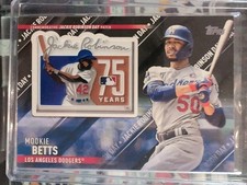 Mookie Betts 2022 TOPPS /199  75 YEARS JACKIE ROBINSON Gold  Rookie Card. rookie card picture