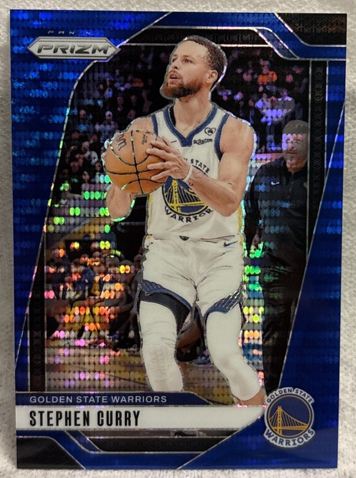 2024-25 Panini Prizm Stephen Curry #134 Blue Pulsar Prizm /99 Warriors Gem