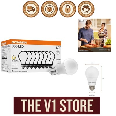 Sylvania LED Light Bulbs - 9W A19, Long-lasting 750 Lumens Soft White, 8 Count