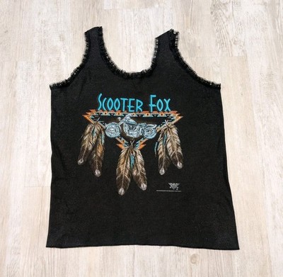 Vintage 90s Harley Davidson 3D Emblem Lace Babydoll Tank Top XL Scooter Fox