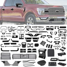 Gloss Black Interior & Exterior Accessories Full Covers Trim For Ford F150 2021+