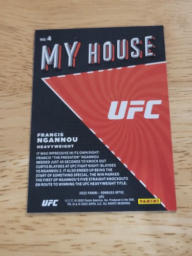 2022 Donruss Optic UFC My House #4 Francis Ngannou - Picture 2 of 2