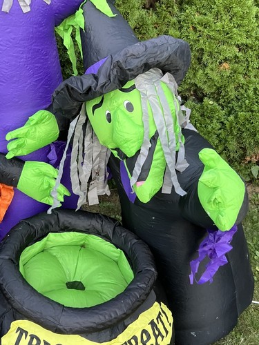 NO LIGHT -GEMMY Halloween Inflatable Witch Trio Cauldron 6' Yard Decoration 2009 - Picture 4 of 8
