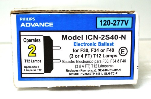 Philips Advance, Electronic Ballast, 2 Lamps, New, Model ICN2S40N 120-277V 4B - Picture 2 of 3