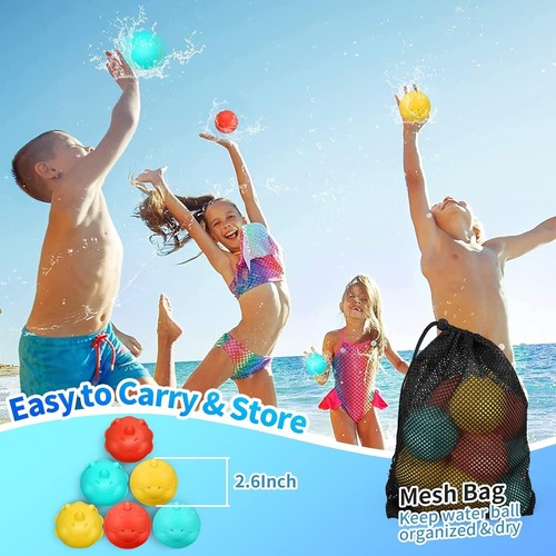 Wiederverwendbare Wasserballons, 12PCS Silikon Wasserballons Spielzeug, weich ab - Bild 5 von 8