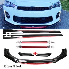 Gloss Black Front Bumper Lip Spoiler Splitter For Mitsubishi Lancer Gts Bod Kit