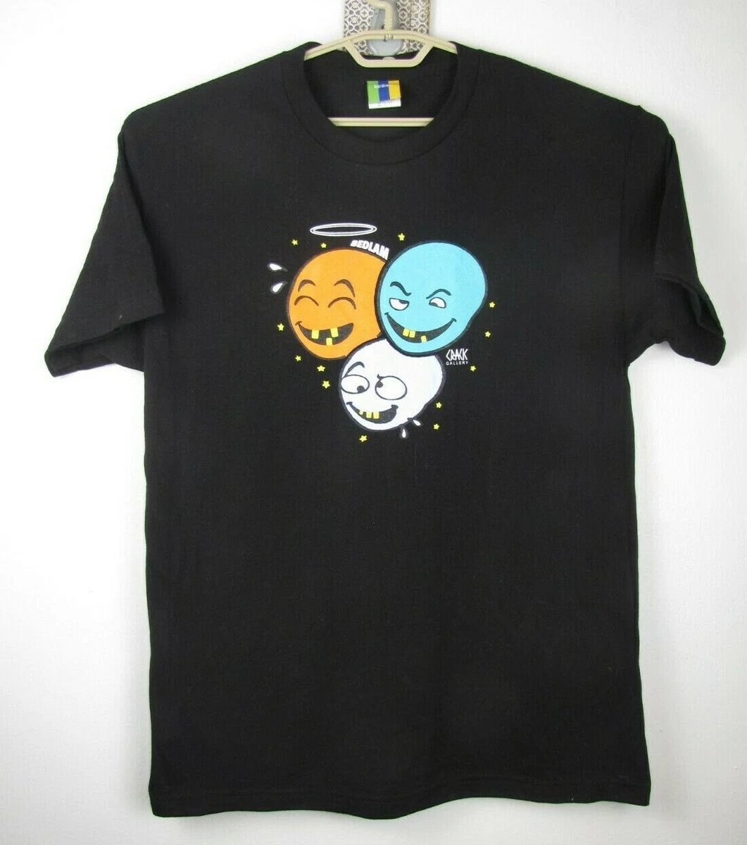 Bedlam Tokyo Size Medium Black Cotton Crack Gallery 3Face T Shirt
