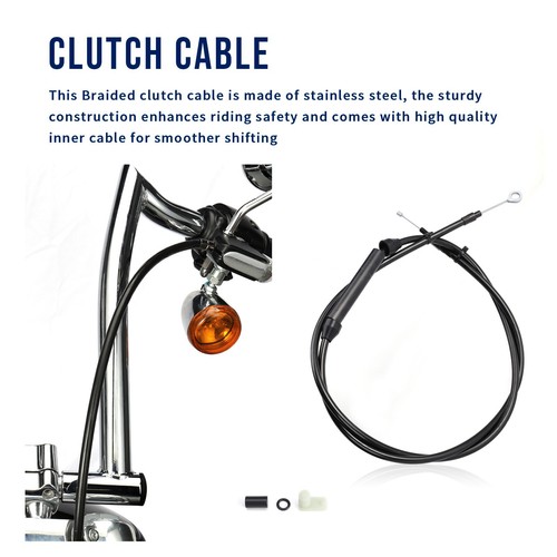 "Kit de cable de embrague extendido para Softail Fat Boy FLST 2000-2006 con barra de 14"" negra" - Imagen 3 de 16