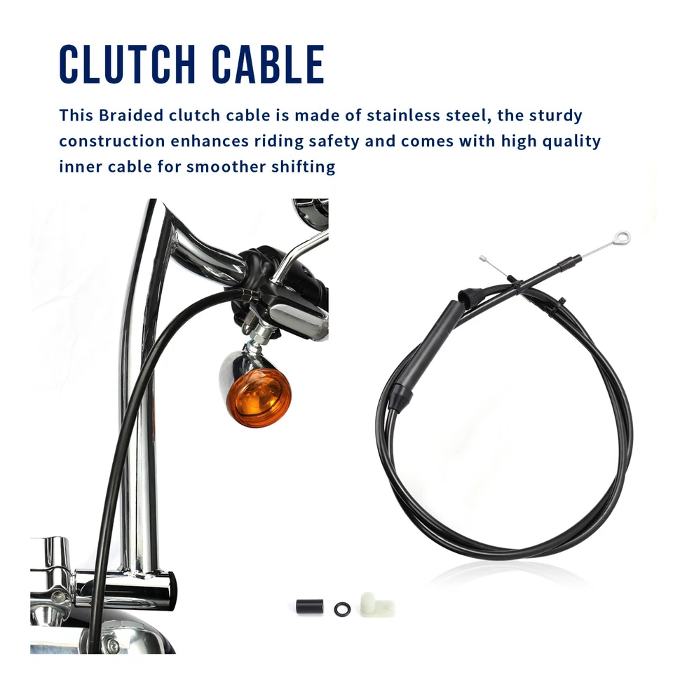 Extended Clutch Cable kit for Softail Fat Boy FLST 2000-2006 with 12” Bar Black - Image 3 of 4