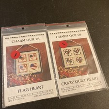 Charm Quilts Blue Whale Designs Lot of 2 Flag...