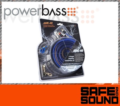 Powerbass AWK-40 - Schwerlast 4 Stärke CCA Subwoofer Audio Kabelsatz