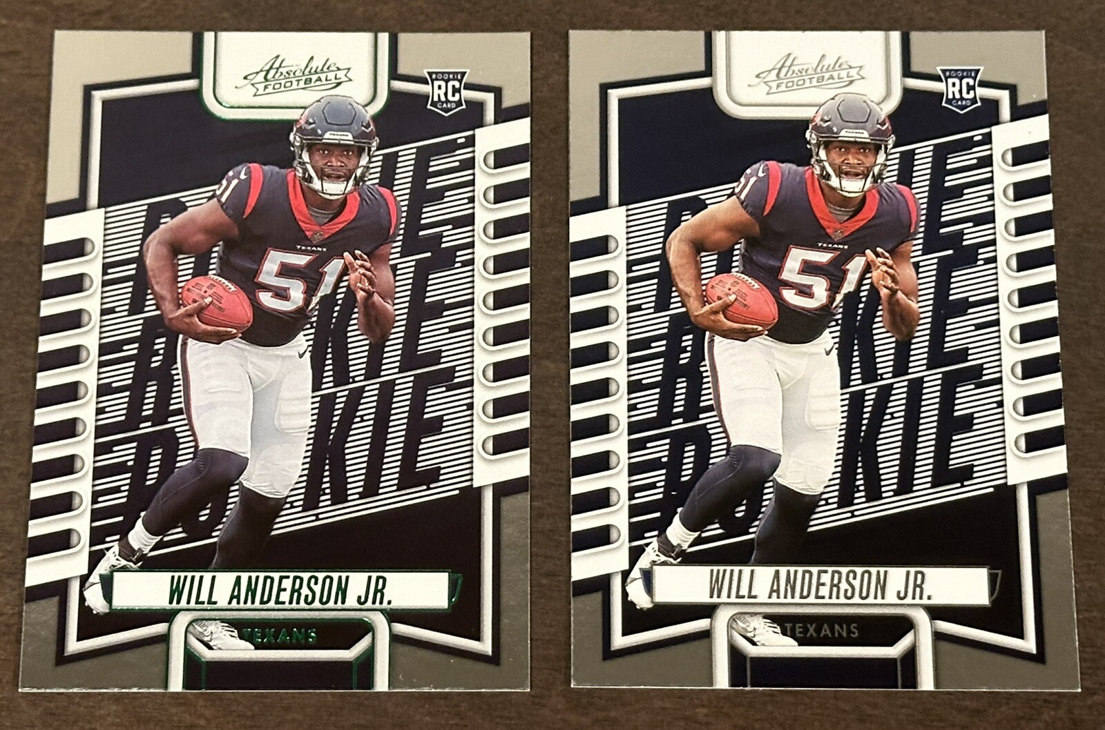 Will Anderson Jr. - 2023 Absolute Green Foil + RC Rookie Base #103 - Texans