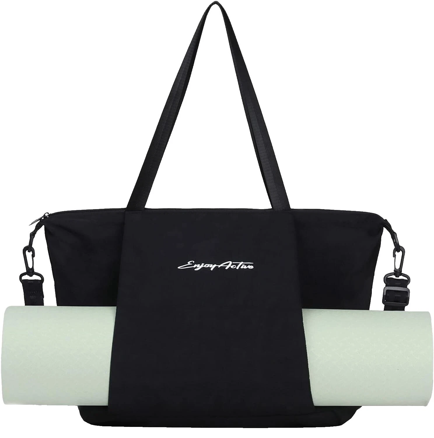 Negro Estera de Yoga y Pilates cargadores y bolsos