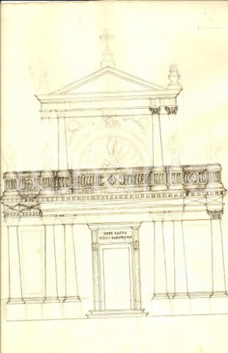1800 ca VENETO (?) Bozzetto per facciata di una chiesa *DISEGNATO A MANO 22 x 33 - Photo 1 sur 1