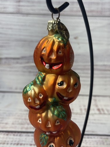 Radko Halloween 2000 6.5" Glass Ornament "STACK O' LANTERNS" 00-122-0 - Picture 2 of 9