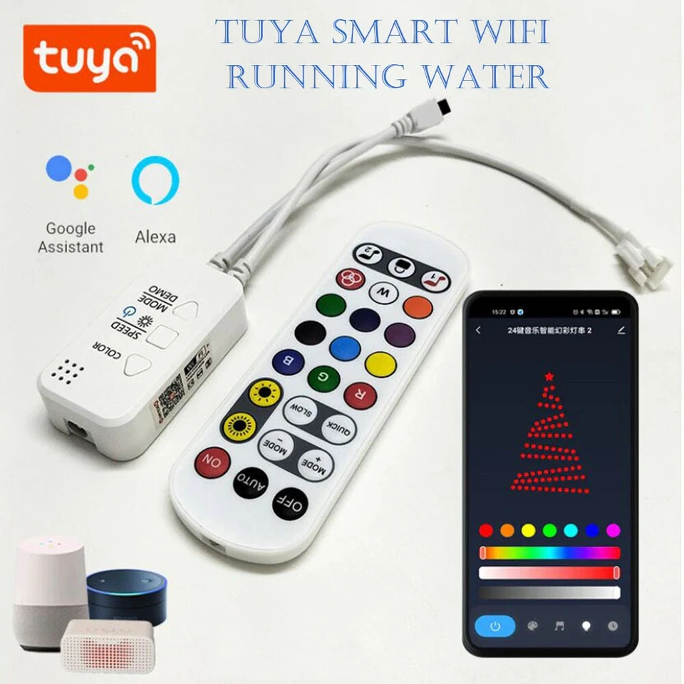 Smart Wifi RGBIC LED Strip Light Controller 12V 24V SPI Amplifier WS2811 Address - Image 4 of 4