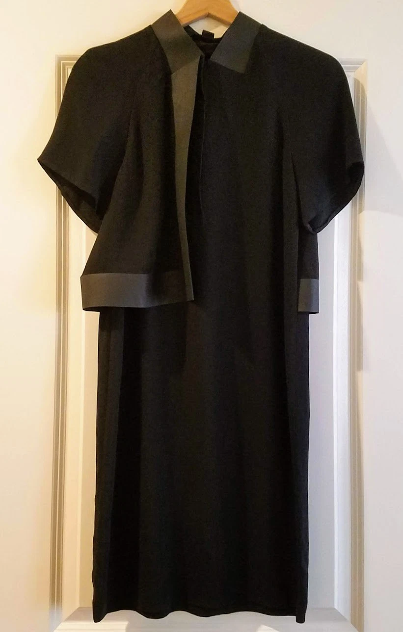 Abito Alexander Wang nero manica corta bordo ecopelle con patta taglia 4