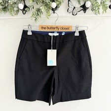 New Boden Black Canvas Chino Shorts Size 2 6 Inseam
