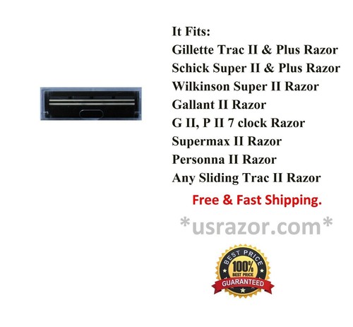 1 2 3 4 6 Gillette Trac II 7 clock Razor cartridge Refill P II Shaver Handle ll - Picture 2 of 7