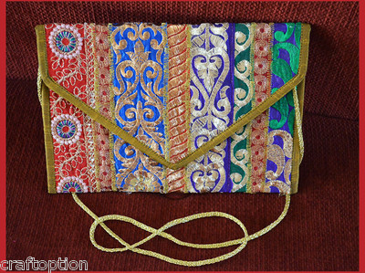 embroidered silk purse ipad shoulder bag of antique recycled indian dresses 
