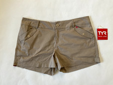 TYR Women's Large Khaki Shorts Casual Wear RED LINE New
